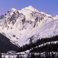 A snowy peak in the Cascade Mountain Range